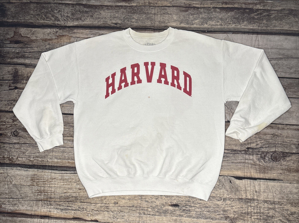Harvard University White Crewneck Sweatshirt Adult Large